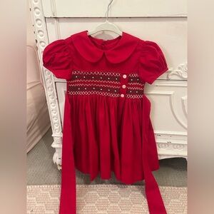 Remember Nguyen Smocked Dress with Peter Pan Collar